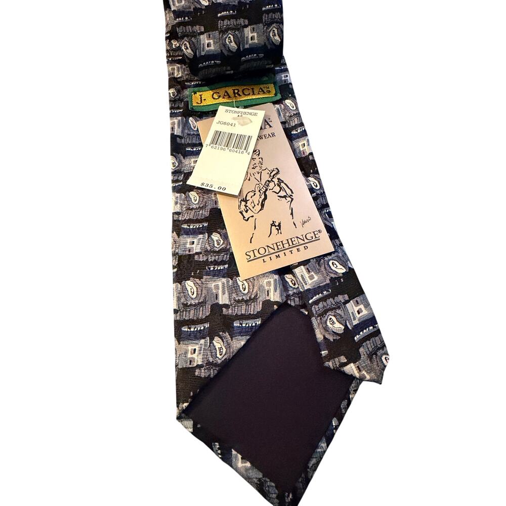 Jerry Garcia Stonehenge Silk Tie Abstract Art Pattern New With Tags